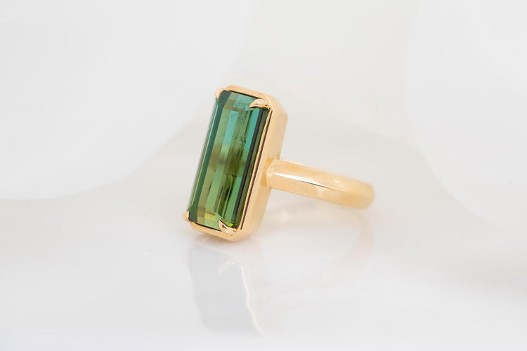 Sunkissed Moss Green Tourmaline Ring