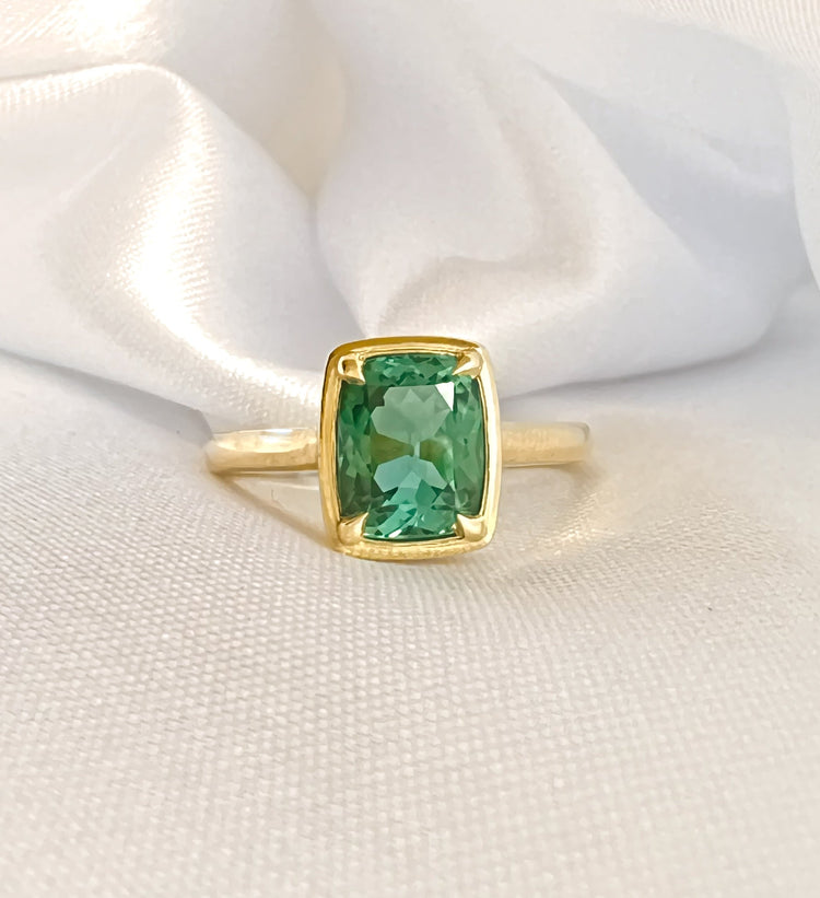 Sunkissed Moss Green Tourmaline Ring