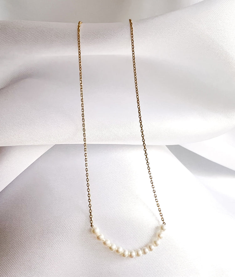 Seed Pearl Bar Necklace